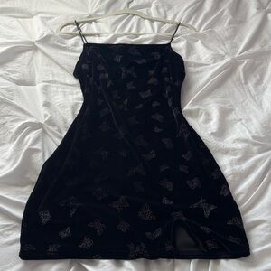 Amazon Black Butterfly Slip Mini Dress